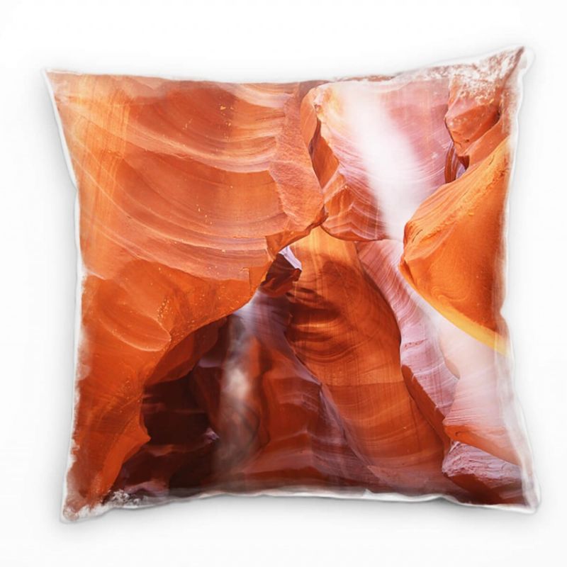 Landschaft, Wüste, orange, Sandsteinformation, Arizona Deko Kissen 40x40cm für Couch Sofa Lounge Zie