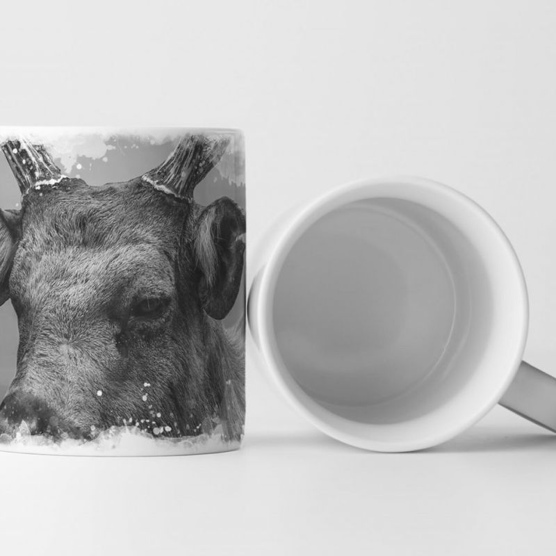 Tasse Geschenk Hirsch – schwarz weiß