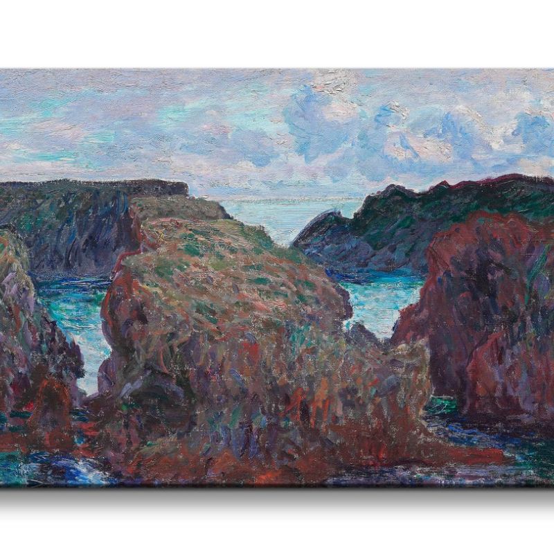 Remaster 120x60cm Claude Monet Impressionismus weltberühmtes Wandbild Rocks at Port-Goulphar