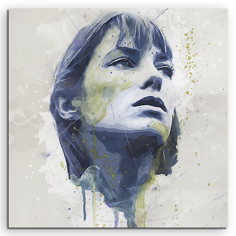 Jane Birkin Splash 60x60cm Kunstbild als Aquarell auf Leinwand