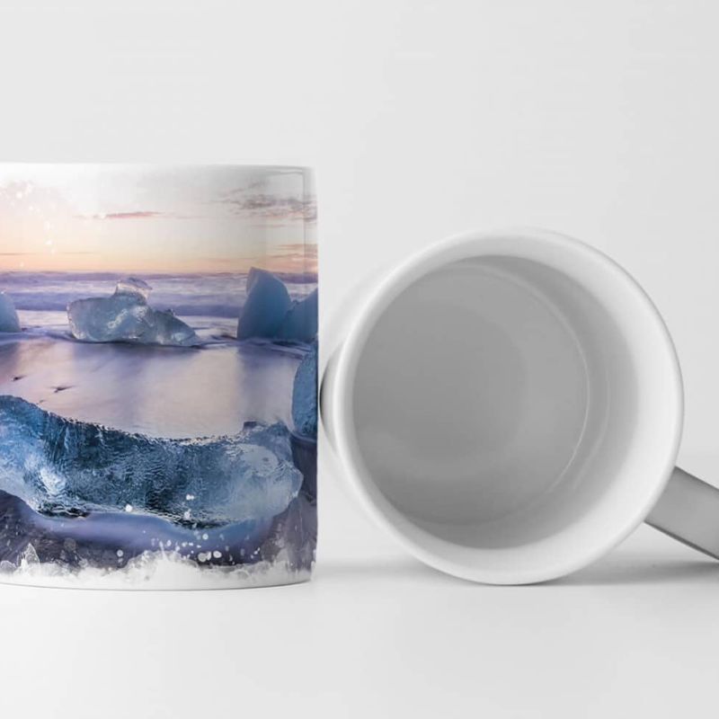 Tasse Geschenk Landschaftsfotografie – Eis am vulkanischen Strand Island