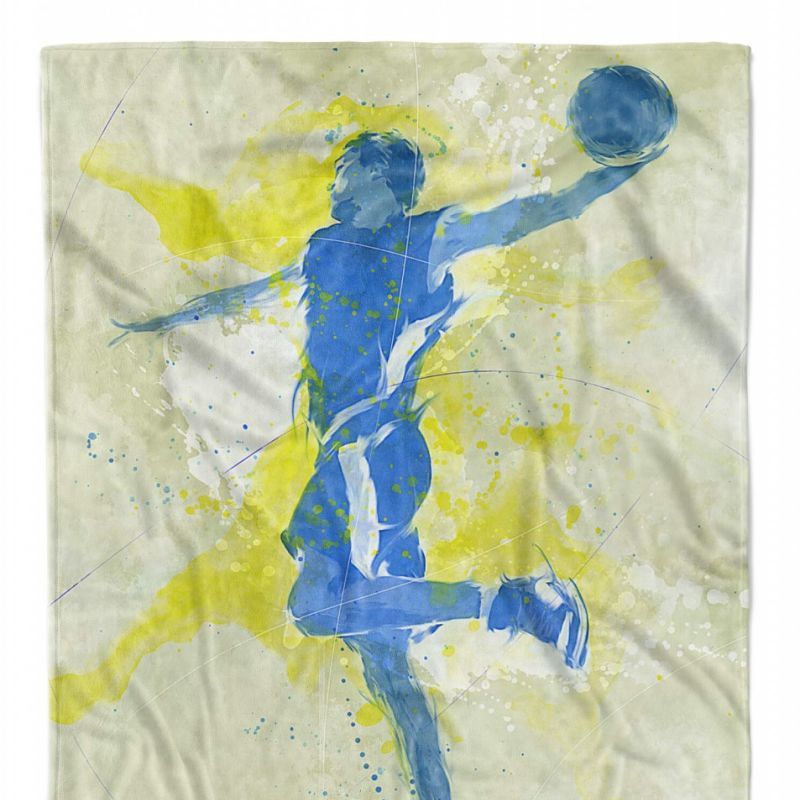 SplashArt Sport Handtuch Strandhandtuch Saunatuch Kuscheldecke Kunstvoll Basketball VI Sp