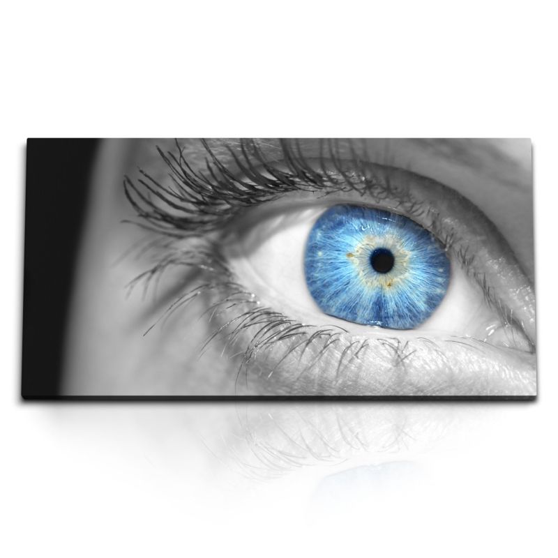 Kunstdruck Bilder 120x60cm Blaues Auge Menschenauge Makrofotografie Kunstvoll