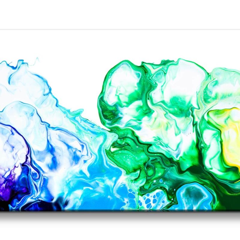 Leinwandbild 120x60cm Schöne Farben Fließend Wasserfarben Acrylic Fluid