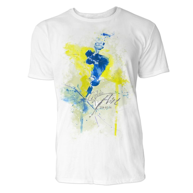 Skateboarder kopfüber Sinus Art ® T-Shirt Crewneck Tee with Frontartwork