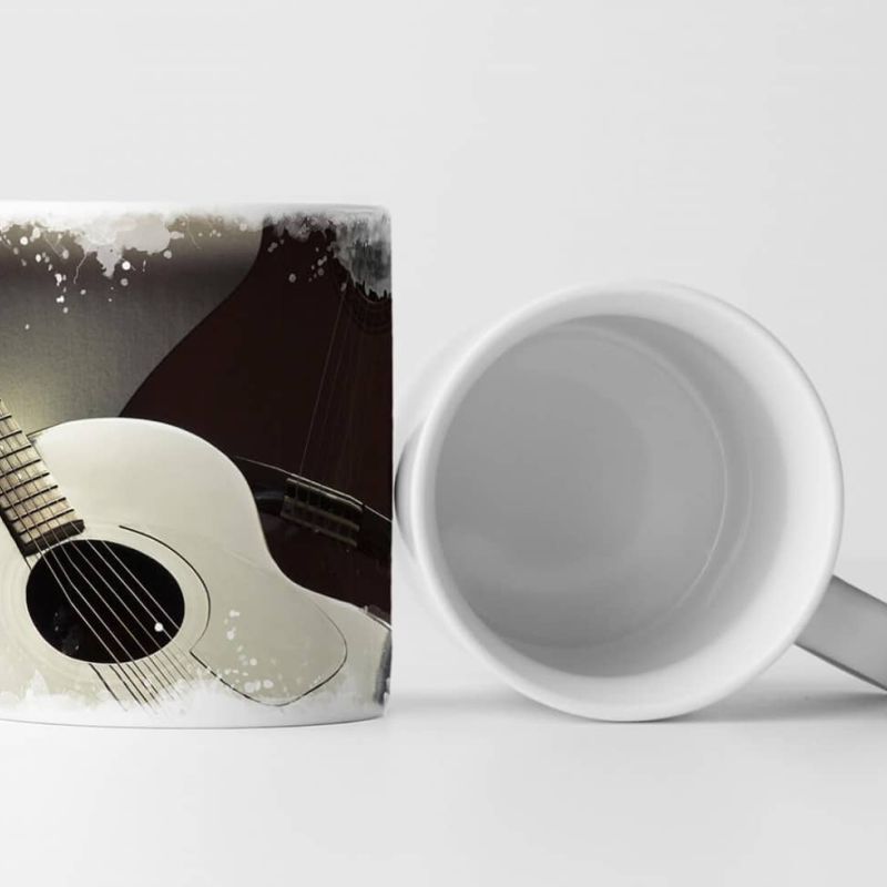 Tasse Geschenk Künstlerische Fotografie – Zwei schwarze Akustikgitarren