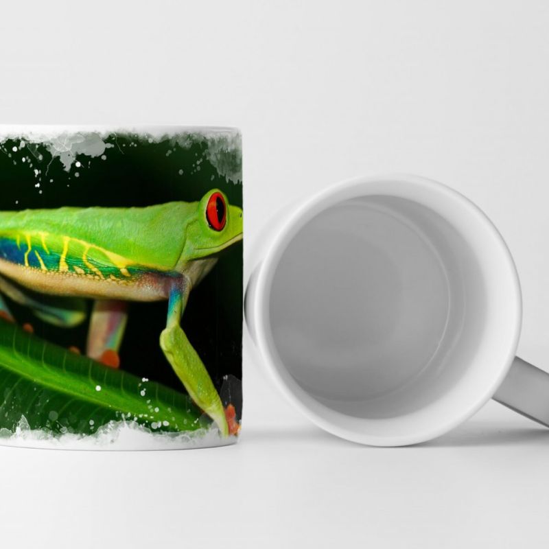 Tasse Geschenk Tierfotografie – Frosch mit roten Augen