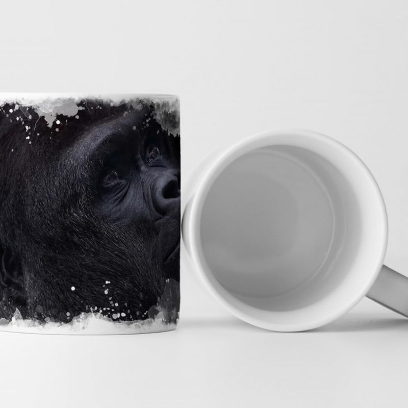 Tasse Geschenk Gorillamännchen – dunkles Tierportrait