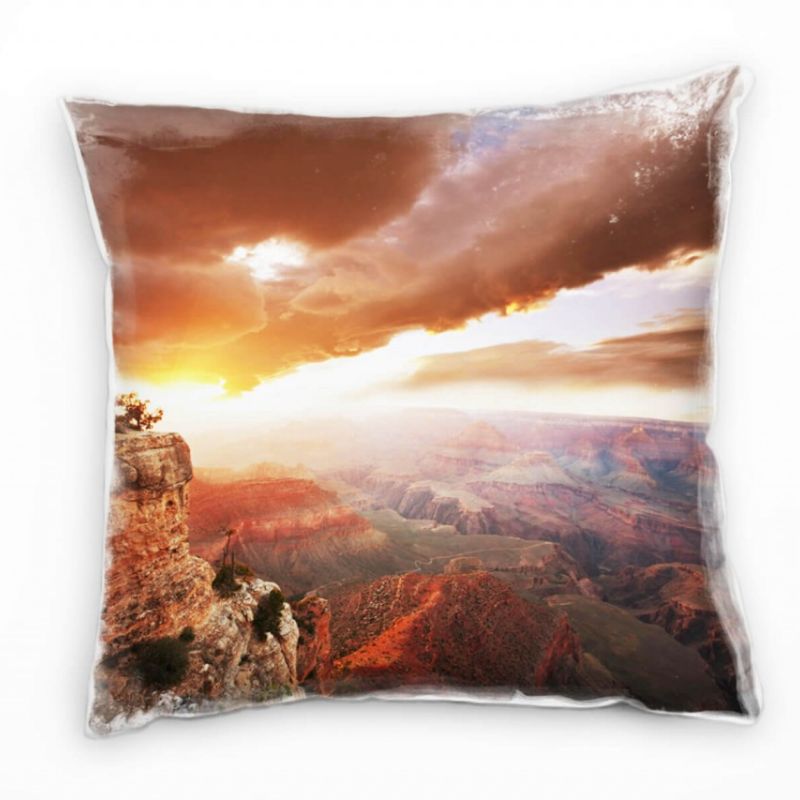 Landschaft, orange, Grand Canyon, Sonnenaufgang Deko Kissen 40x40cm für Couch Sofa Lounge Zierkissen