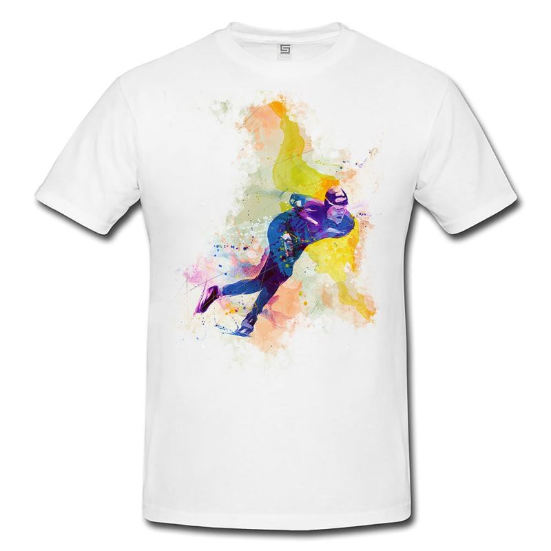 Eisschnelllauf I  Herren und Damen T-Shirt Sport Motiv aus Paul Sinus Aquarell