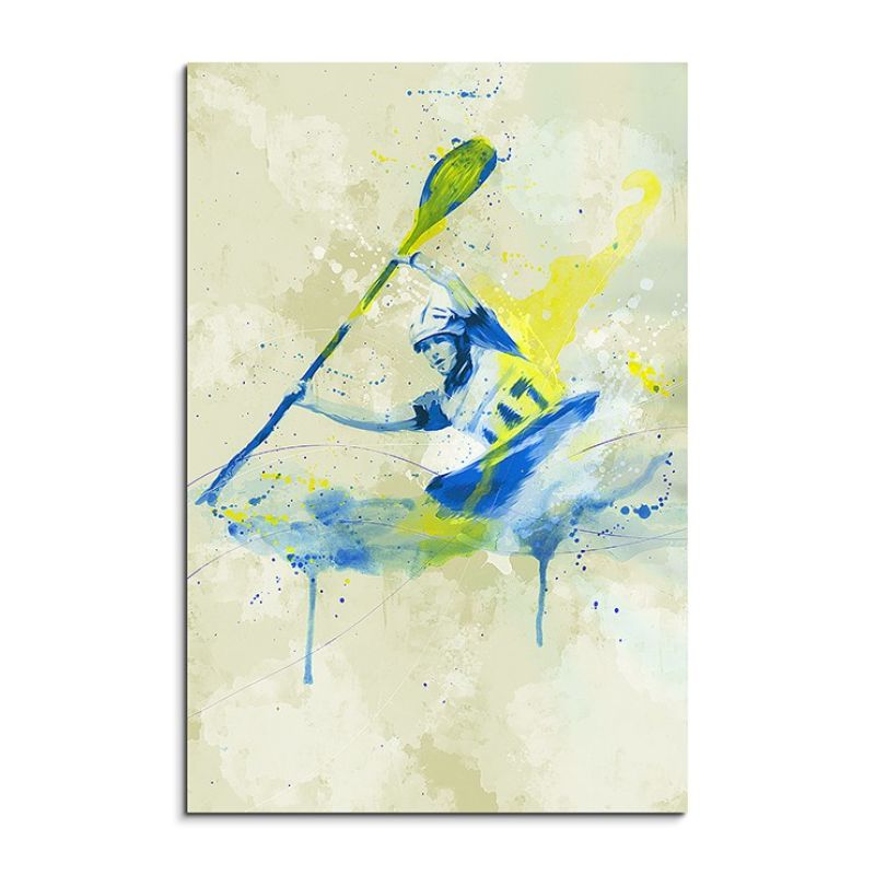 Kayak I 90x60cm SPORTBILDER Paul Sinus Art Splash Art Wandbild Aquarell Art