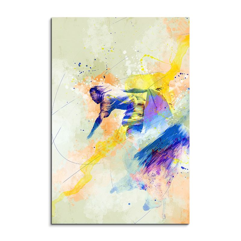 Surfer IV 90x60cm Aquarell Art Leinwandbild