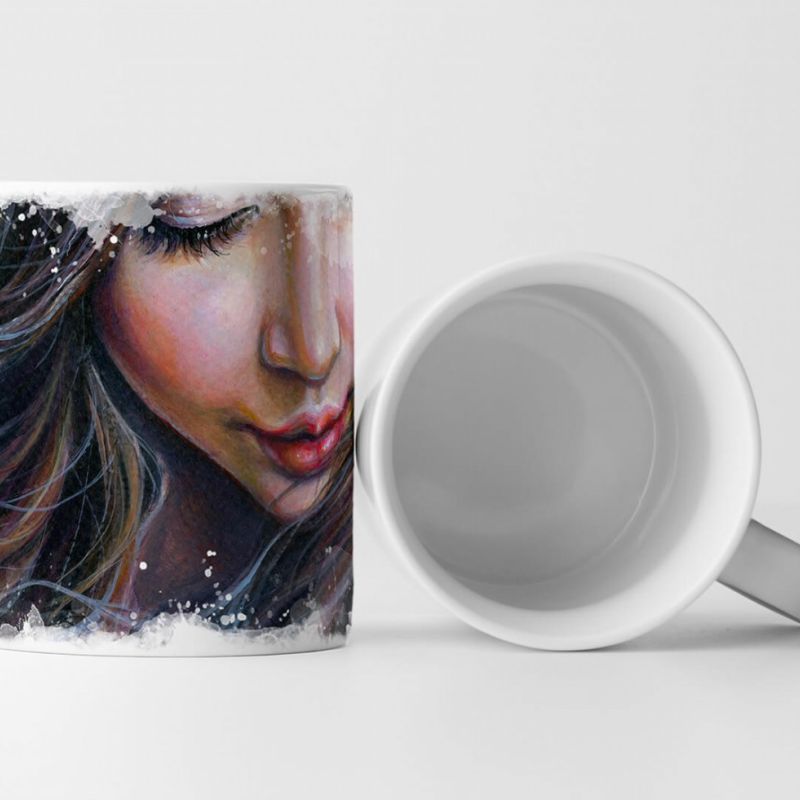 Tasse Geschenk Bild – Mädchen mit langem Haar