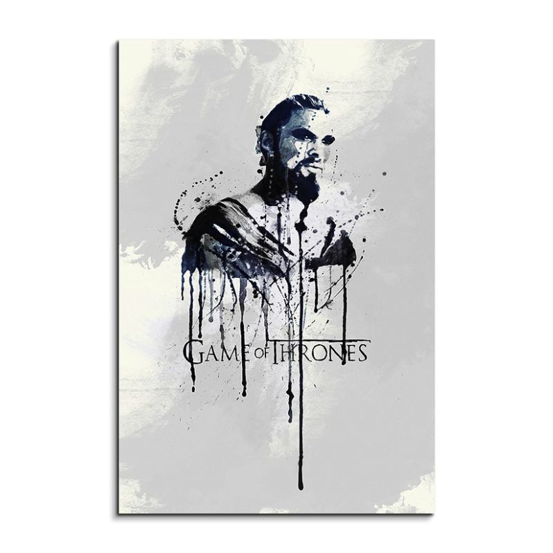 Game of Thrones Drogo 90x60cm Aquarell Art Wandbild auf Leinwand fertig gerahmt Original Sinus Art