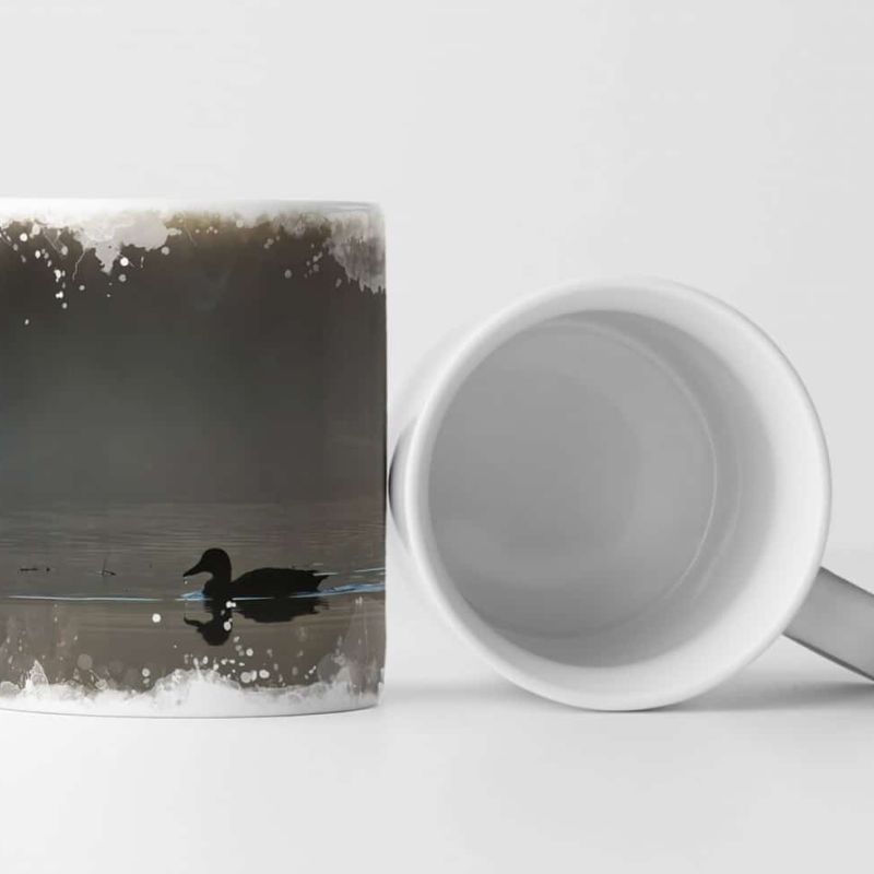 Tasse Geschenk Tierfotografie – Schwimmende Ente im Morgengrauen