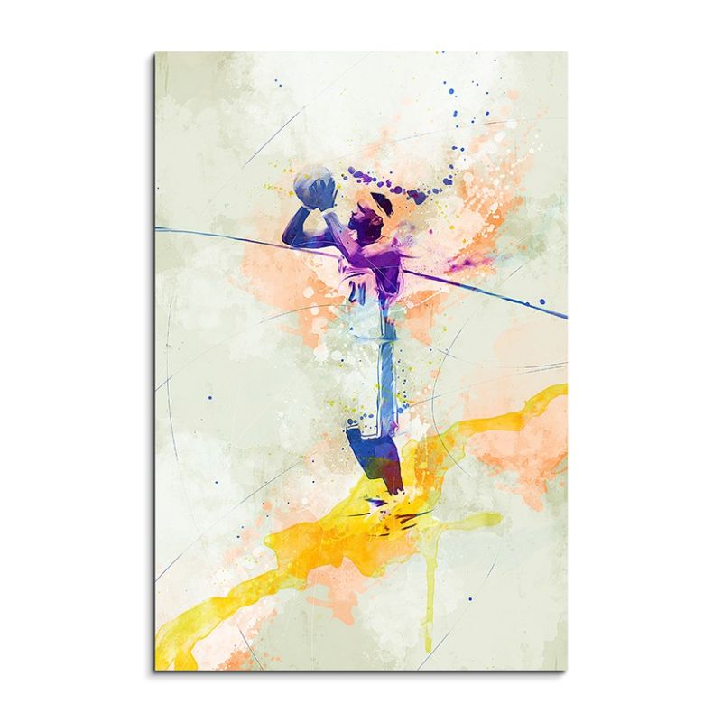 Basketball VII 90x60cm Aquarell Art Leinwandbild