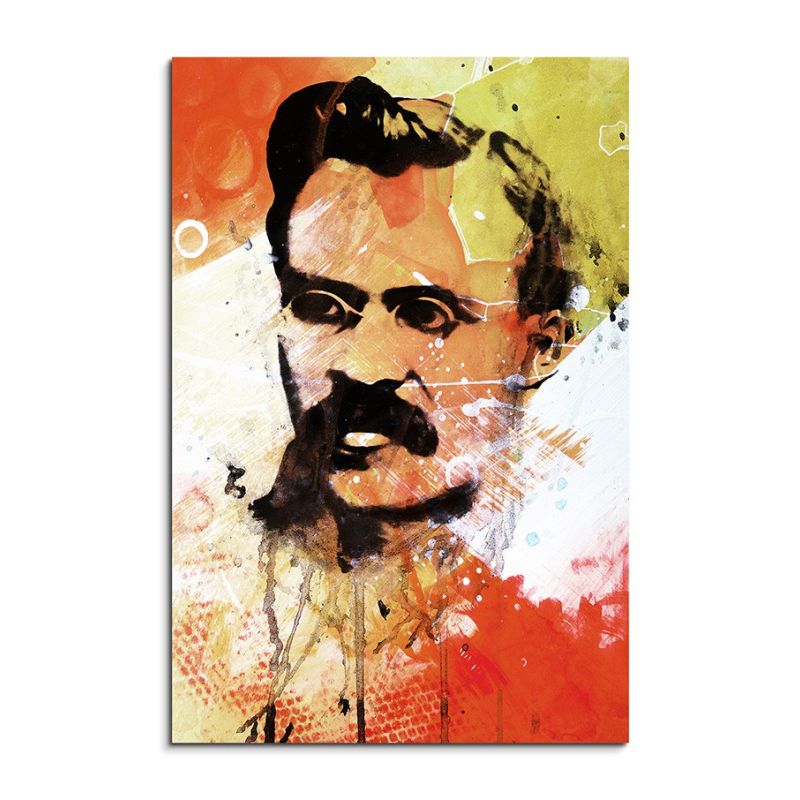 Friedrich Nietzsche 90x60cm  Aquarell Art Leinwandbild