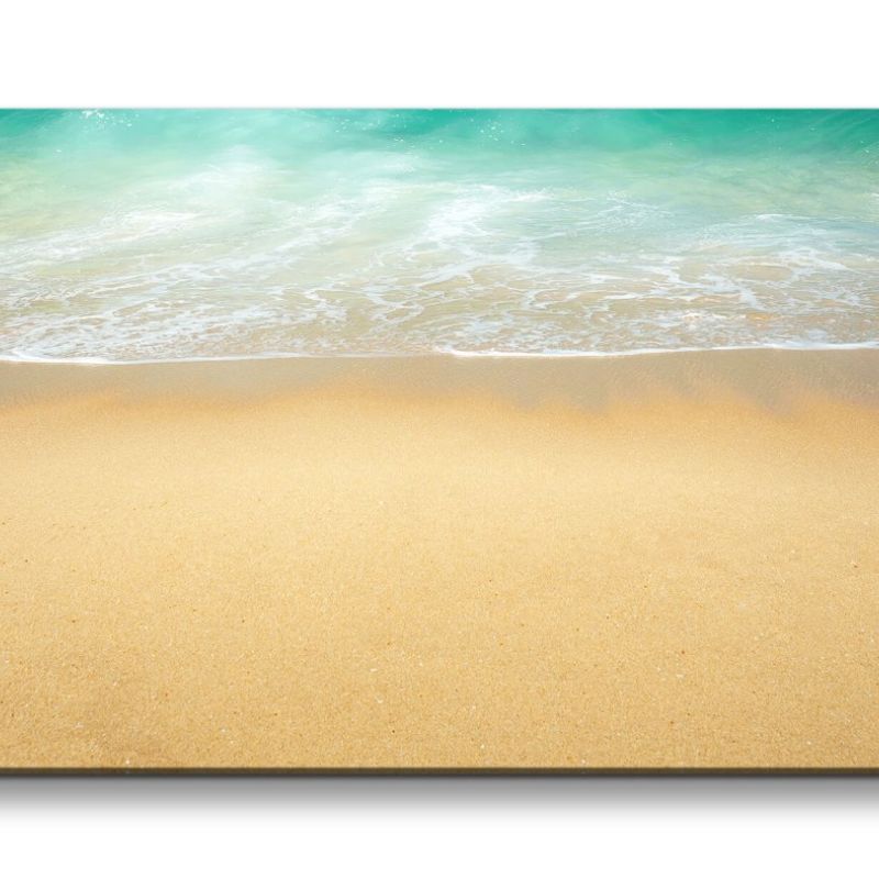 Leinwandbild 120x60cm Strand Meer Sand Minimal Kunstvoll Dekorativ