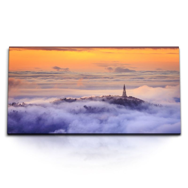 Kunstdruck Bilder 120x60cm Phulomlo Thailand Berge Nebel Natur Sonnenuntergang