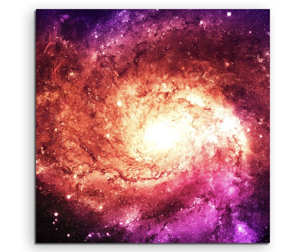 Illustration –  Magenta Galaxie auf Leinwand