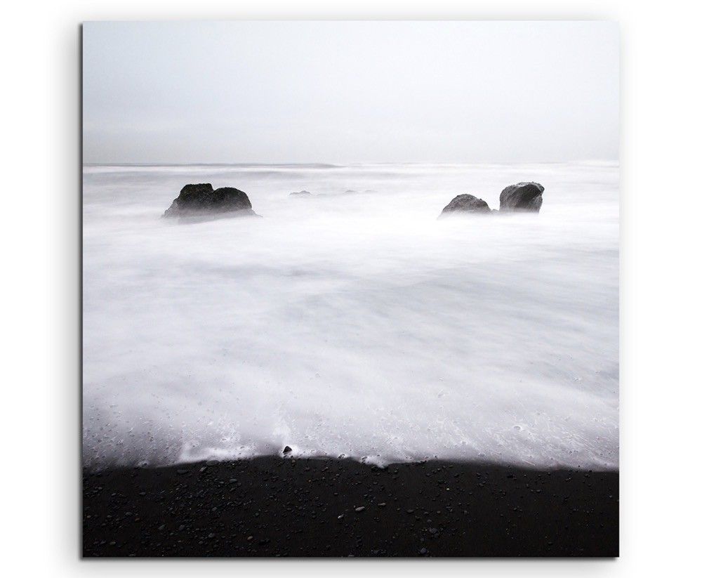 Landschaftsfotografie – Wihnteraussicht am Meer, Island auf Leinwand