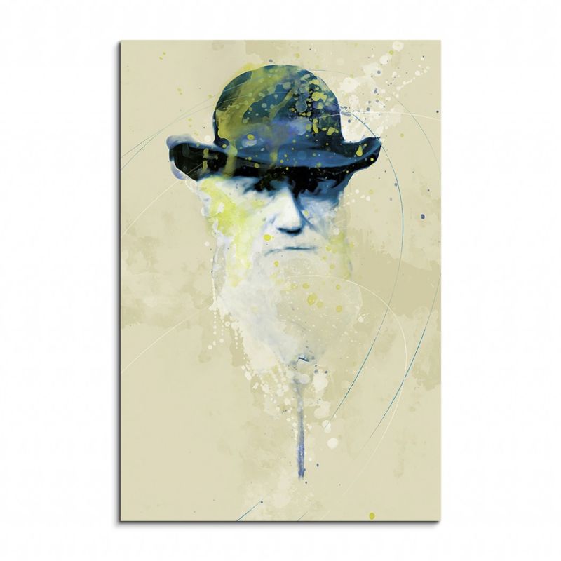 Charles Darwin I Aqua 90x60cm Wandbild Aquarell Art