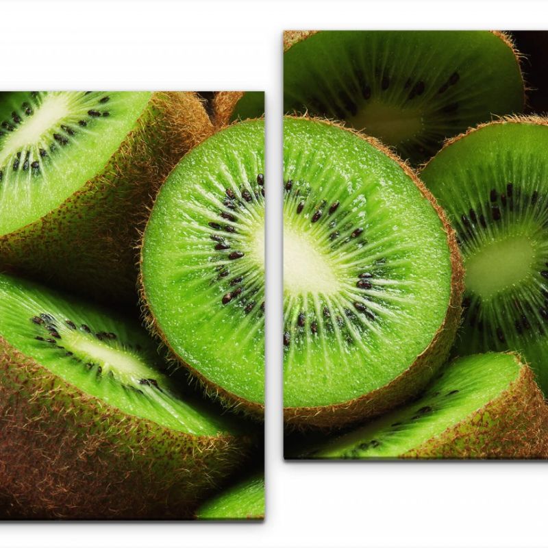 Kiwis in einer Holz Schüssel Wandbild in verschiedenen Größen