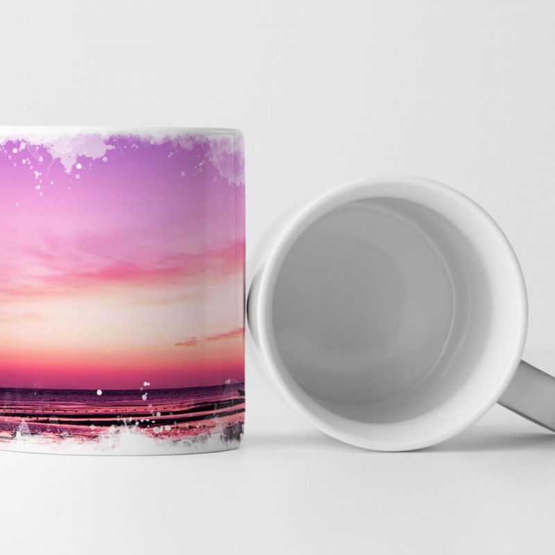 Tasse Geschenk Landschaftsfotografie – Idyllischer rosa Sonnenaufgang