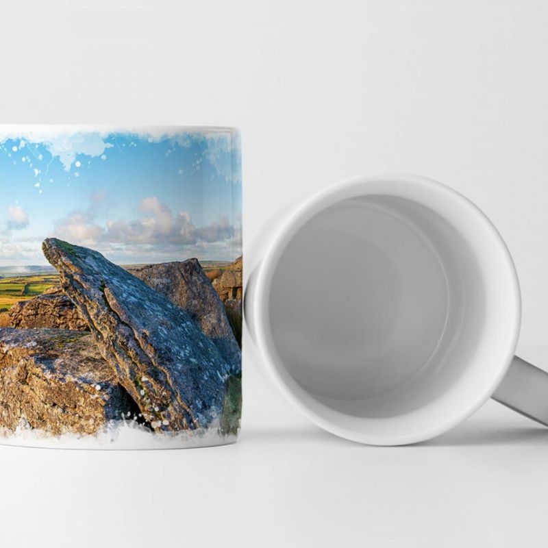 Tasse Geschenk Landschaftsfotografie – Granitfelsen beim Bodmin Moor Cornwall UK