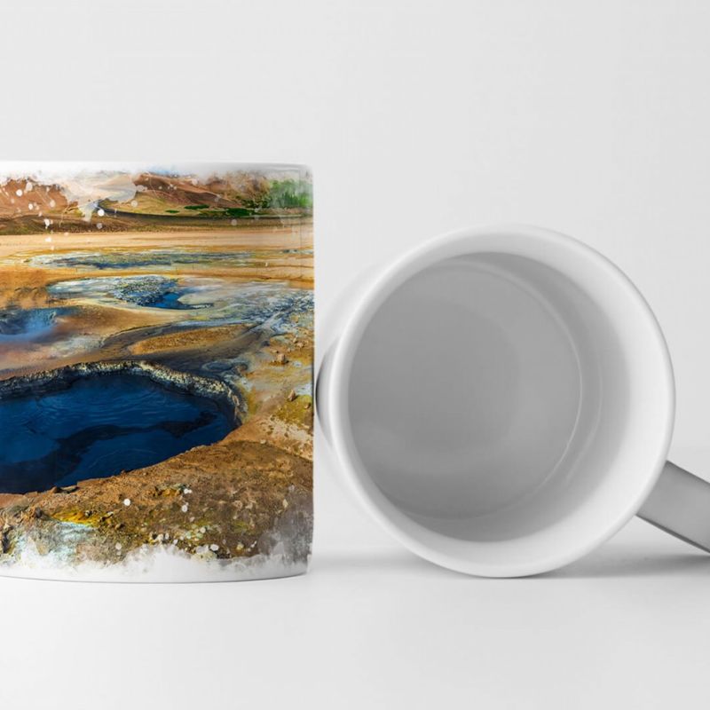 Tasse Geschenk Landschaftsfotografie – Thermalquelle Island