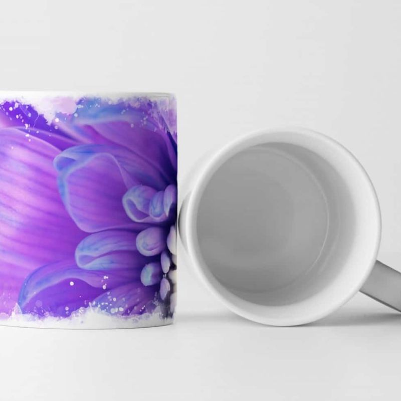 Tasse Geschenk Makroaufnahme – Violette Blume