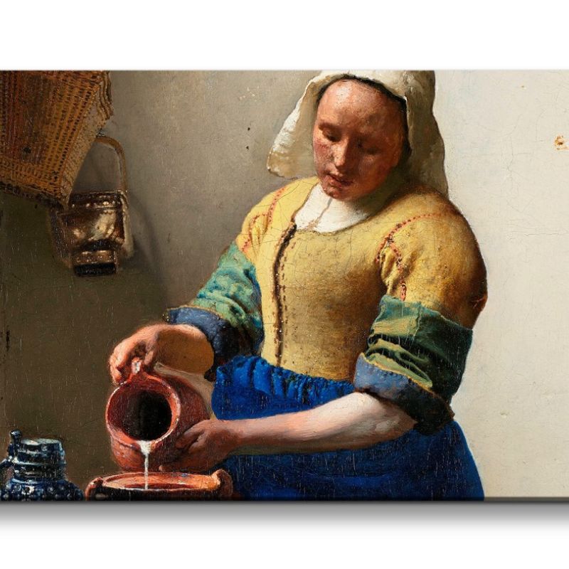 Remaster 120x60cm Johannes Vermeer weltberühmtes Gemälde The Milkmaid modernes Format