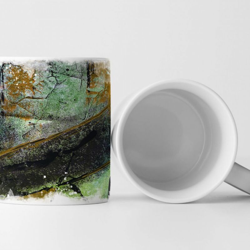 Tasse Geschenk Grunge Risse – moderne Teetasse