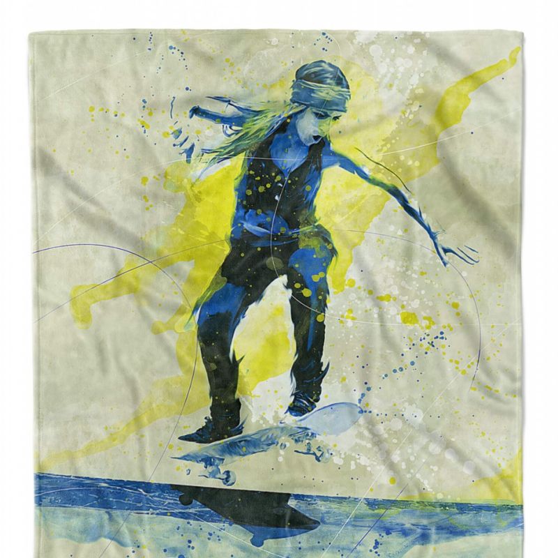 SplashArt Sport Handtuch Strandhandtuch Saunatuch Kuscheldecke Kunstvoll Skateboarding I