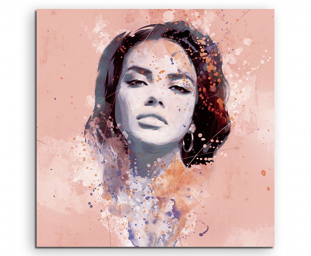 Adriana Lima II Aqua 60x60cm Wandbild Aquarell Art