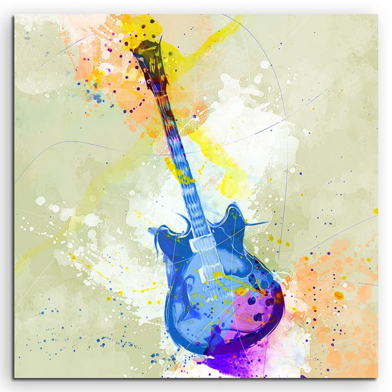 E-Gitarre I 60x60cm Aquarell Art Leinwandbild