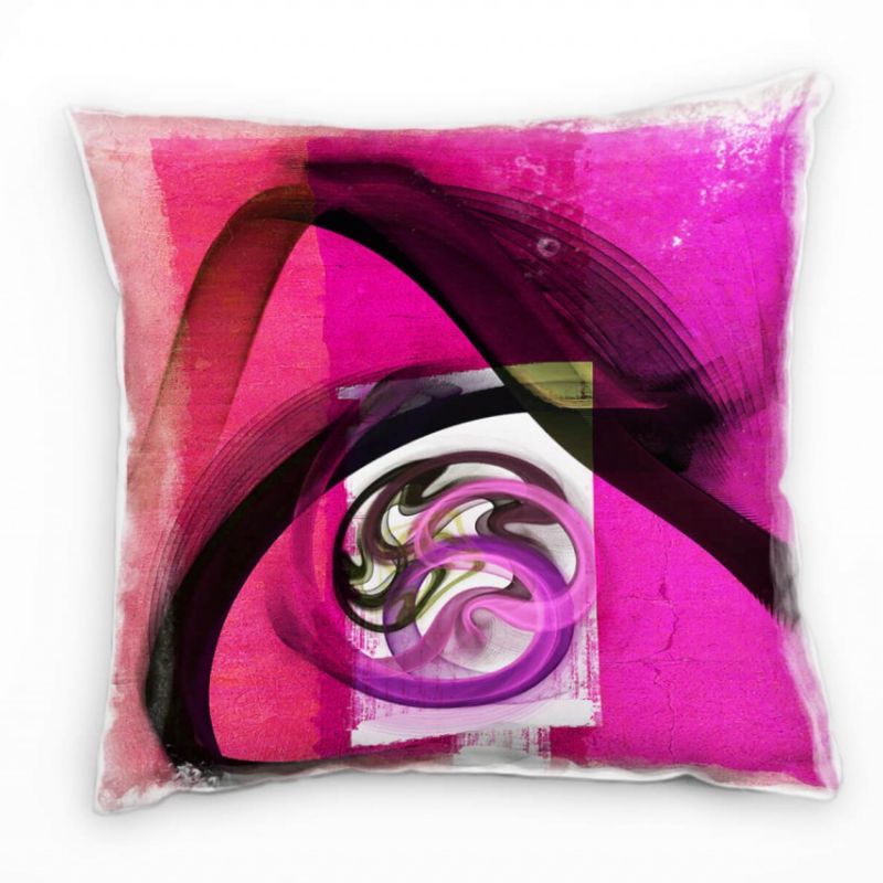 Couch Sofa Lounge Zierkissen in 40x40cm Pink Violett Schwarz Rosa Verkehrsweiß