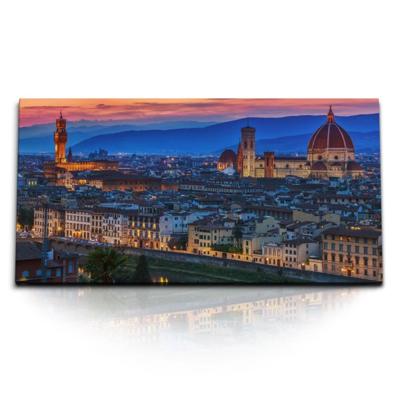 Kunstdruck Bilder 120x60cm Brunelleschi’s Kuppel Kathedrale von Florenz Abend