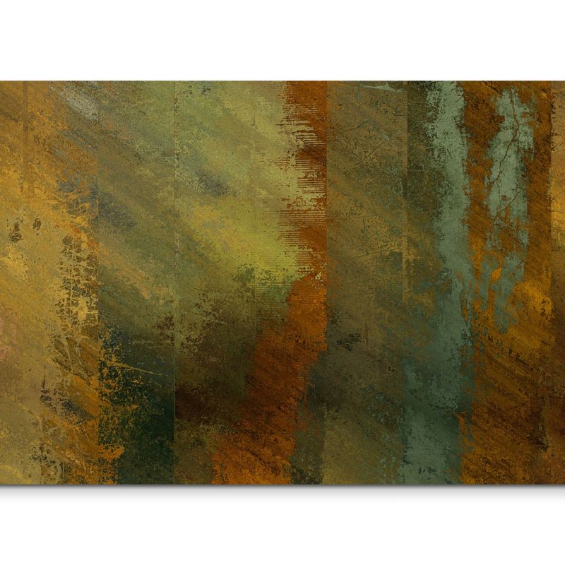 120x80cm Wandbild Hintergrund grunge abstrakt orange gelb grün