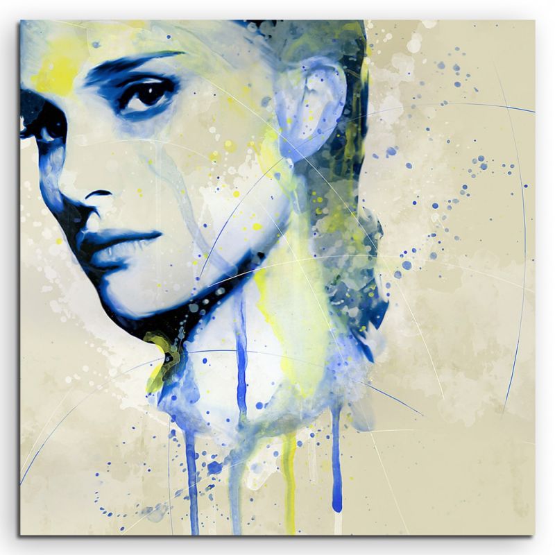 Natalie Portman II Aqua 60x60cm Wandbild Aquarell Art