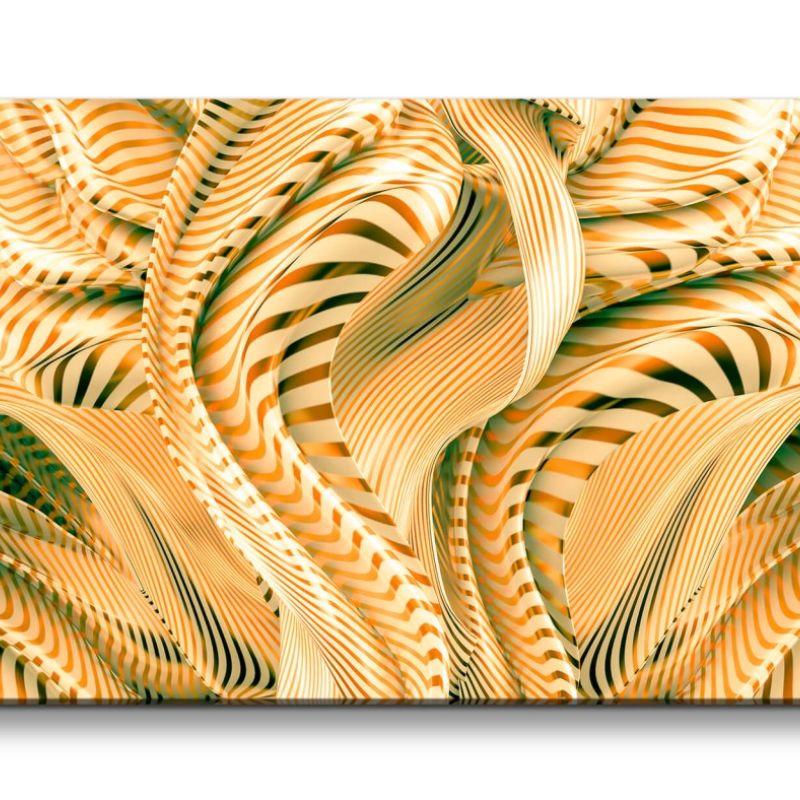 Leinwandbild 120x60cm Abstrakte Form 3d Art Dekorativ Kunstvoll Modern Streifen