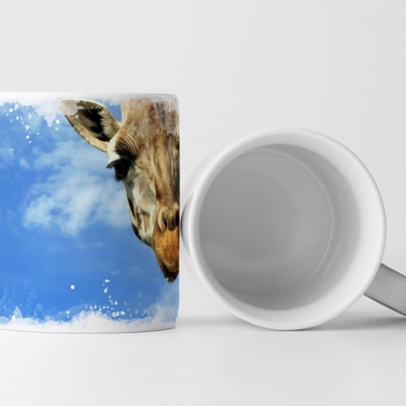 Tasse Geschenk Tierfotografie – Süßes Giraffen Porträt