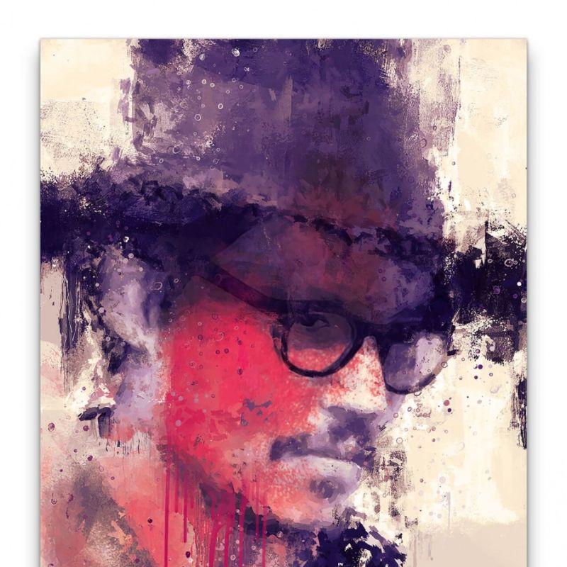 Johnny Depp Porträt Abstrakt Kunst Schauspieler Star Hollywood 60x90cm Leinwandbild