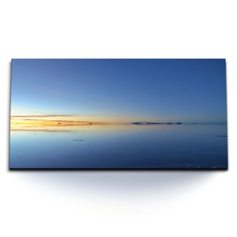 Kunstdruck Bilder 120x60cm Stille See Meer Horizont Sonnenuntergang Abendröte