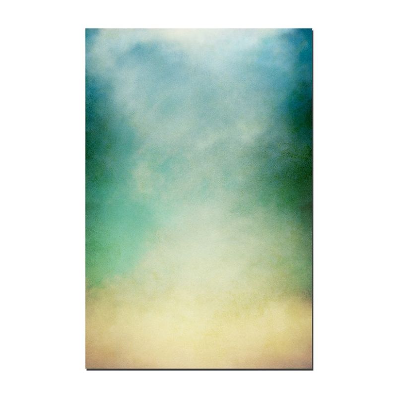 120x80cm Nebel Wolken verschleiert grün blau gelb