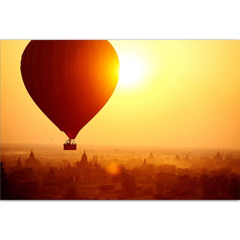 120x80cm Heißluftballon Sonnenaufgang Landschaft