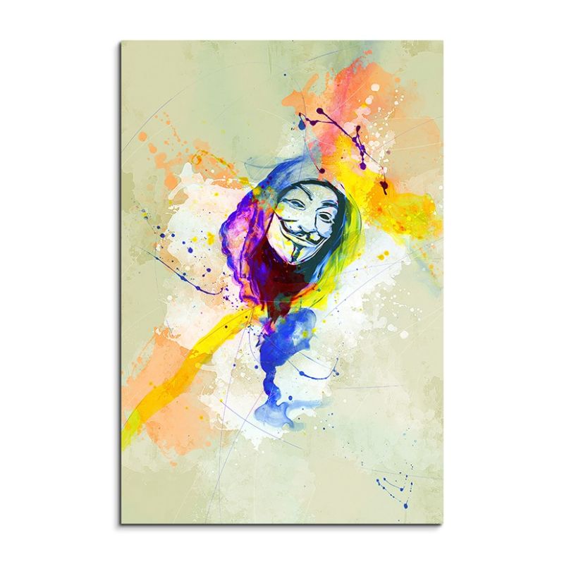 Anonymous Maske I 90x60cm Aquarell Art Leinwandbild