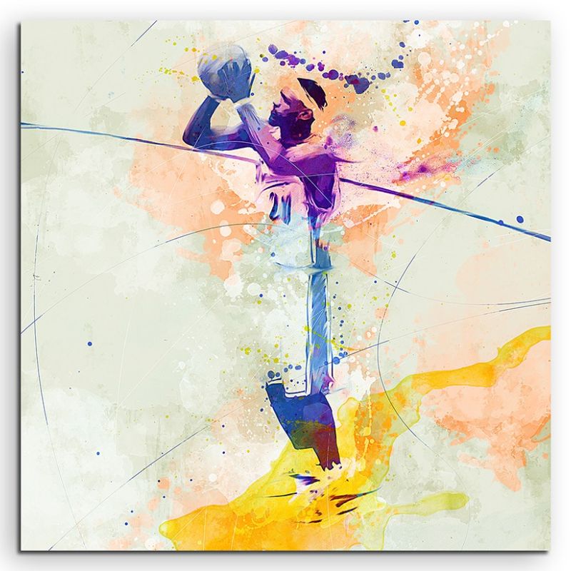 Basketball VII 60x60cm Aquarell Art Leinwandbild