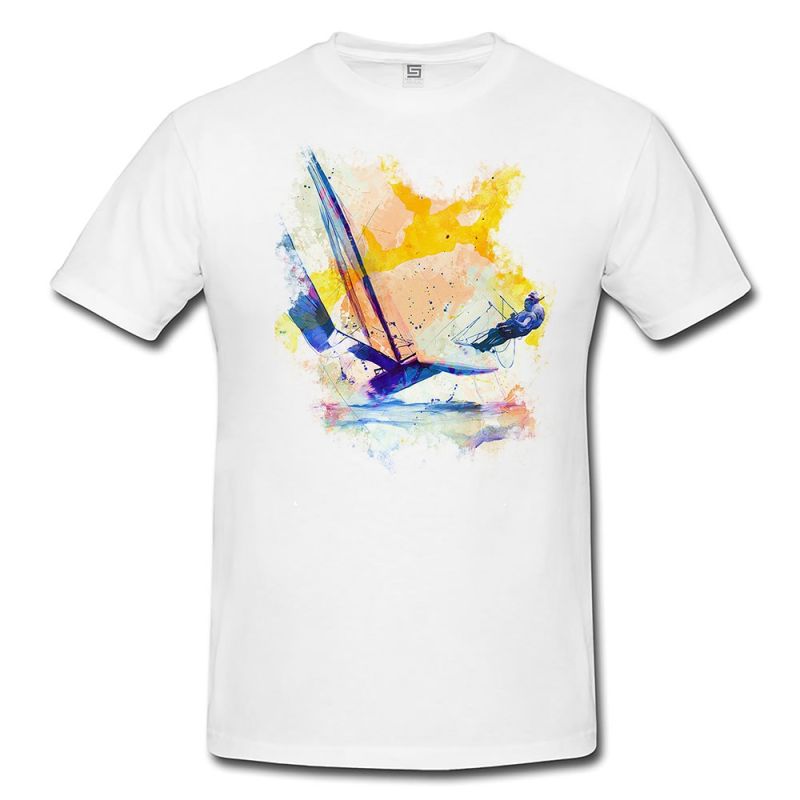 Katamaran  Herren und Damen T-Shirt Sport Motiv aus Paul Sinus Aquarell