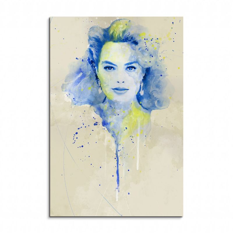 Margot Robbie III Aqua 90x60cm Wandbild Aquarell Art